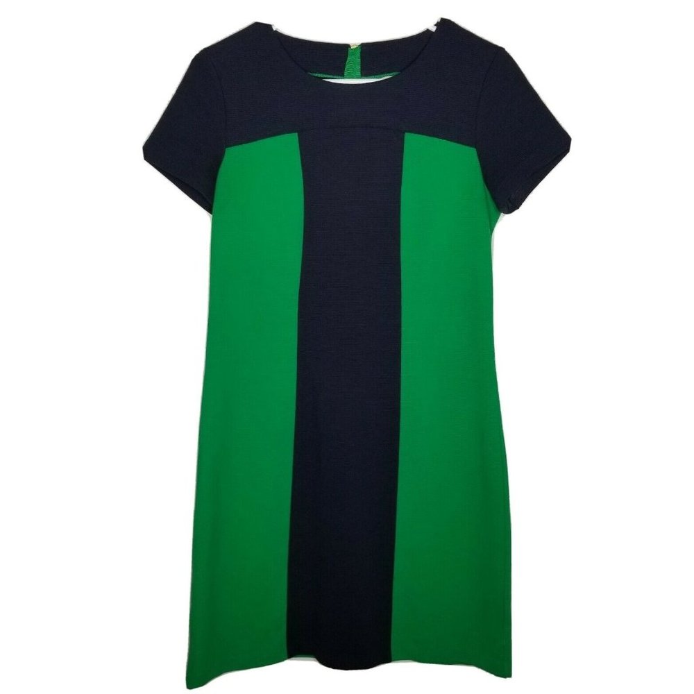 Boden Size US 4 Lizzie Ottoman Color Block Dress Green Navy